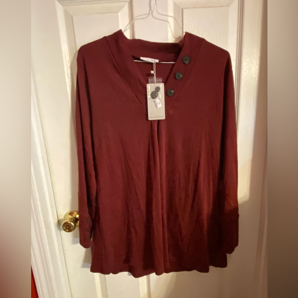 NWT Messic XL burgundy top